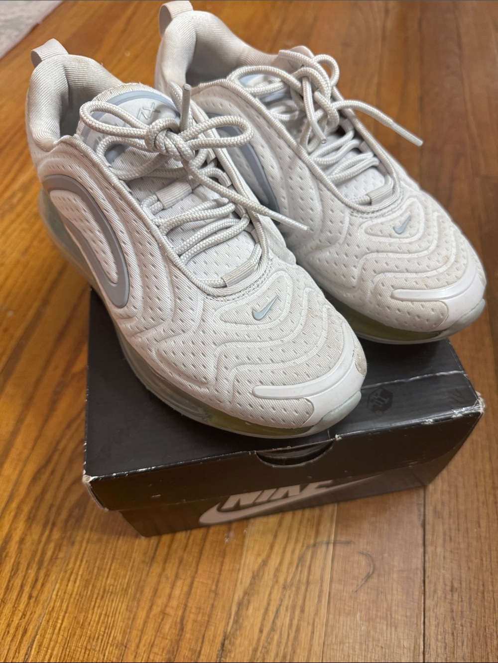 Nike Kids White and Light Gray Athletic Sneakers